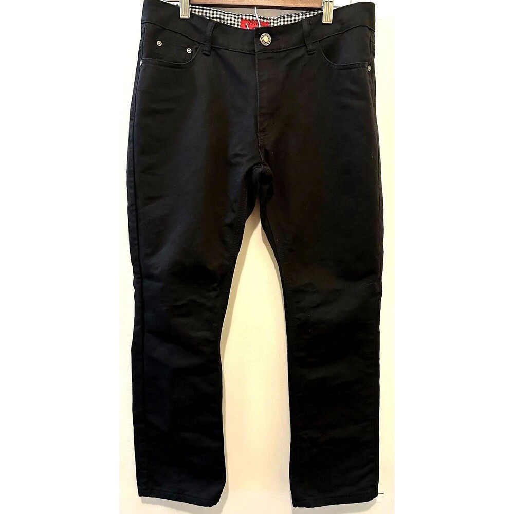Patron Cito Men’s Black Chino Pants 34x30 Slim Straight Casual Cotton